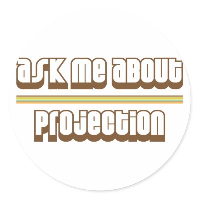 Ask Me About Projection Round Stickers by proton