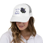 Ask Me About Reiki Purple Rose Hat