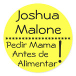 Ask mum before feeding allergy sticker label