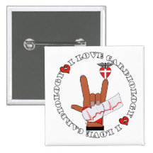 ASL I Love Sign CARDIOLOGY Button