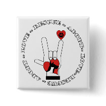 ASL - LOVE SIGN - ADOPT - RESCUE - CATS - DOGS PINBACK BUTTON