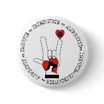 ASL - LOVE SIGN - ADOPT - RESCUE - CATS - DOGS PINBACK BUTTON