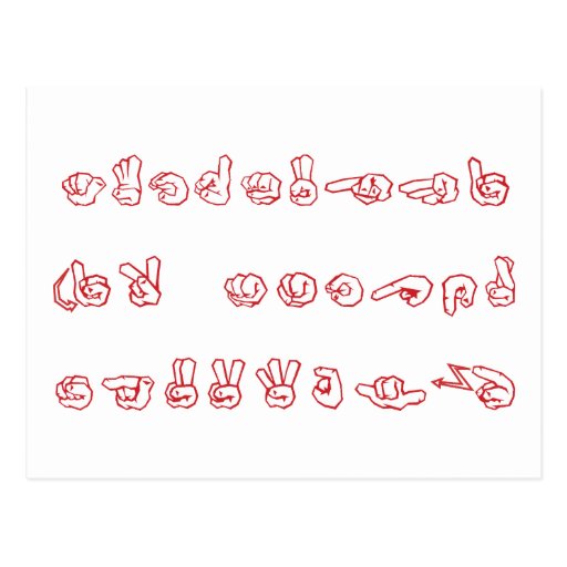 ASL No L Red for Christmas Post Card