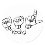 ASL  Rocks black and white sticker