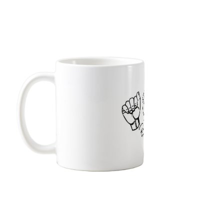 ASL ROCKS Plain Black Coffee cup. Coffee Mugs by Kimsigns2