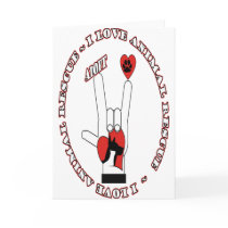ASL SIGN LANGUAGE - I LOVE YOU RESCUE ADOPT DOGS GREETING CARDS