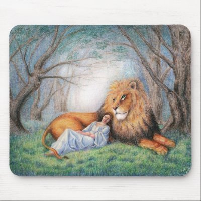 Aslan and Me Mouse Pads by SolaGratiaDesigns