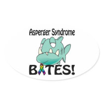 Asperger Syndrome BITES Oval Stickers