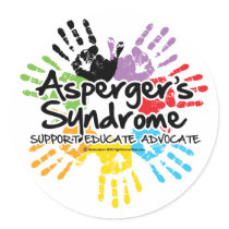 Asperger's Syndrome Handprint Round Sticker