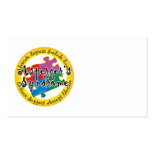 Asperger's Syndrome Puzzle Pin Business Card Templates