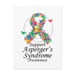 Asperger's Syndrome Ribbon of Butterflies Post Card