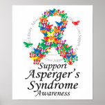 Asperger's Syndrome Ribbon of Butterflies Posters