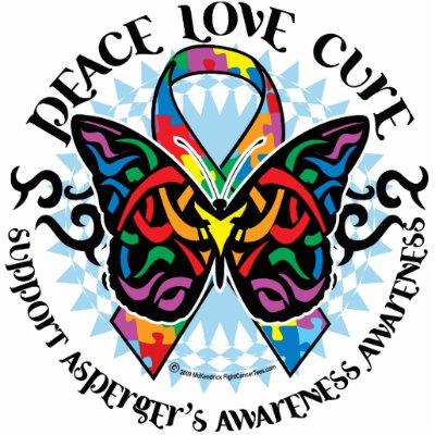 Asperger's Syndrome Tribal Butterfly Photo Cutout by fightcancertees