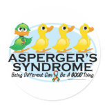 Asperger's Syndrome Ugly Duckling Round Stickers