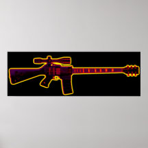 Assault Guitar Blacklight Poster