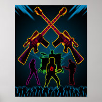 Assault Guitar Blacklight Print
