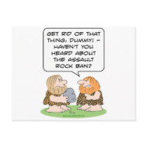 assault rock ban rifle caveman cavemen gun control postcards