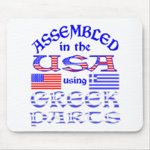 Assembled in USA Using Greek Parts Mouse Mat