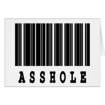 asshole barcode design greeting cards