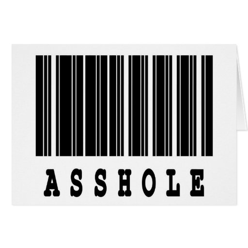 asshole barcode design greeting cards