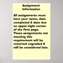 Assignment Information Posters