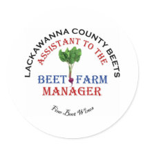 Assistant to the Beet Farm Manager Round Stickers