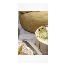 Assorted cheeses photo card