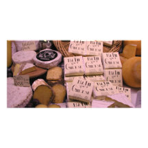 Assorted cheeses photo card template