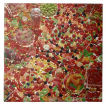 Assortment of candies ceramic tiles