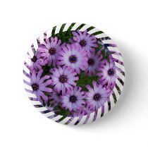 Aster Flowers Round Button