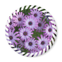 Aster Flowers Round Magnet