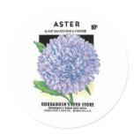 Aster, Giant Branching Lavendar, Roudabush's Seed  Round Stickers