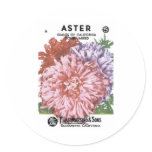 Aster, Giants of California, F. Lagomarsino & Sons Round Sticker