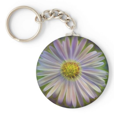 Aster Tataricus Flower With Energy Aura Keychain by Something4All