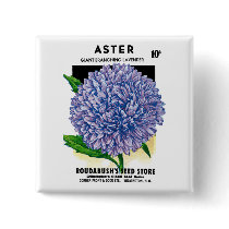 Aster Vintage Seed Packet Button