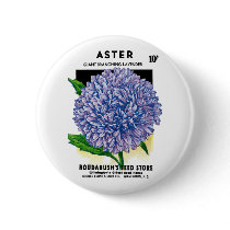 Aster Vintage Seed Packet Pinback Buttons