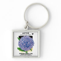 Aster Vintage Seed Packet Keychain