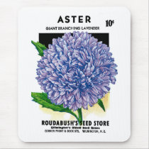 Aster Vintage Seed Packet Mousepads