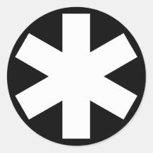 Asterisk - White on Black Stickers