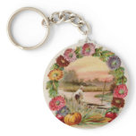 Asters, Cornucopia & Turkey Thanksgiving keychains