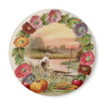 Asters, Cornucopia & Turkey Thanksgiving magnets