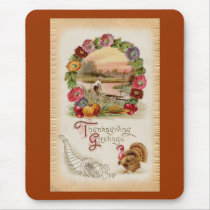 Asters, Cornucopia & Turkey Thanksgiving Mouse Pads