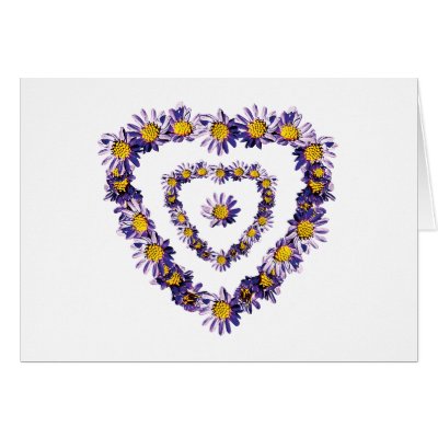 Asters Heart Greeting Card by SusanSavad