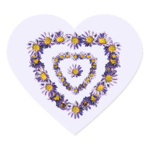 Asters Heart Heart Sticker