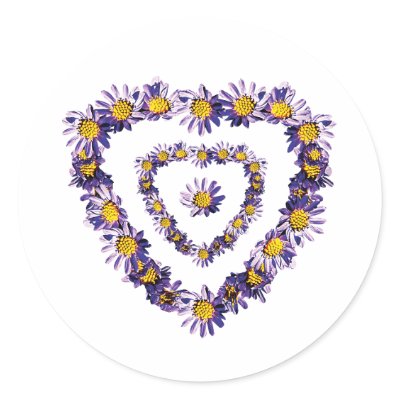 Asters Heart Stickers by SusanSavad