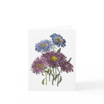 Asters Watercolor Blank Note Card