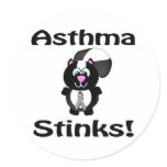 Asthma Stinks Skunk Awareness Design Round Stickers