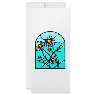Astor Floral Stained Glass #0033 Rack Card Template by Mustang_Lady