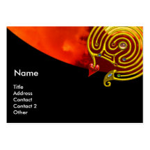 ASTRAL LABYRINTH , black red yellow clouds Business Card Templates