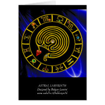 ASTRAL LABYRINTH Zodiac Birthday Card